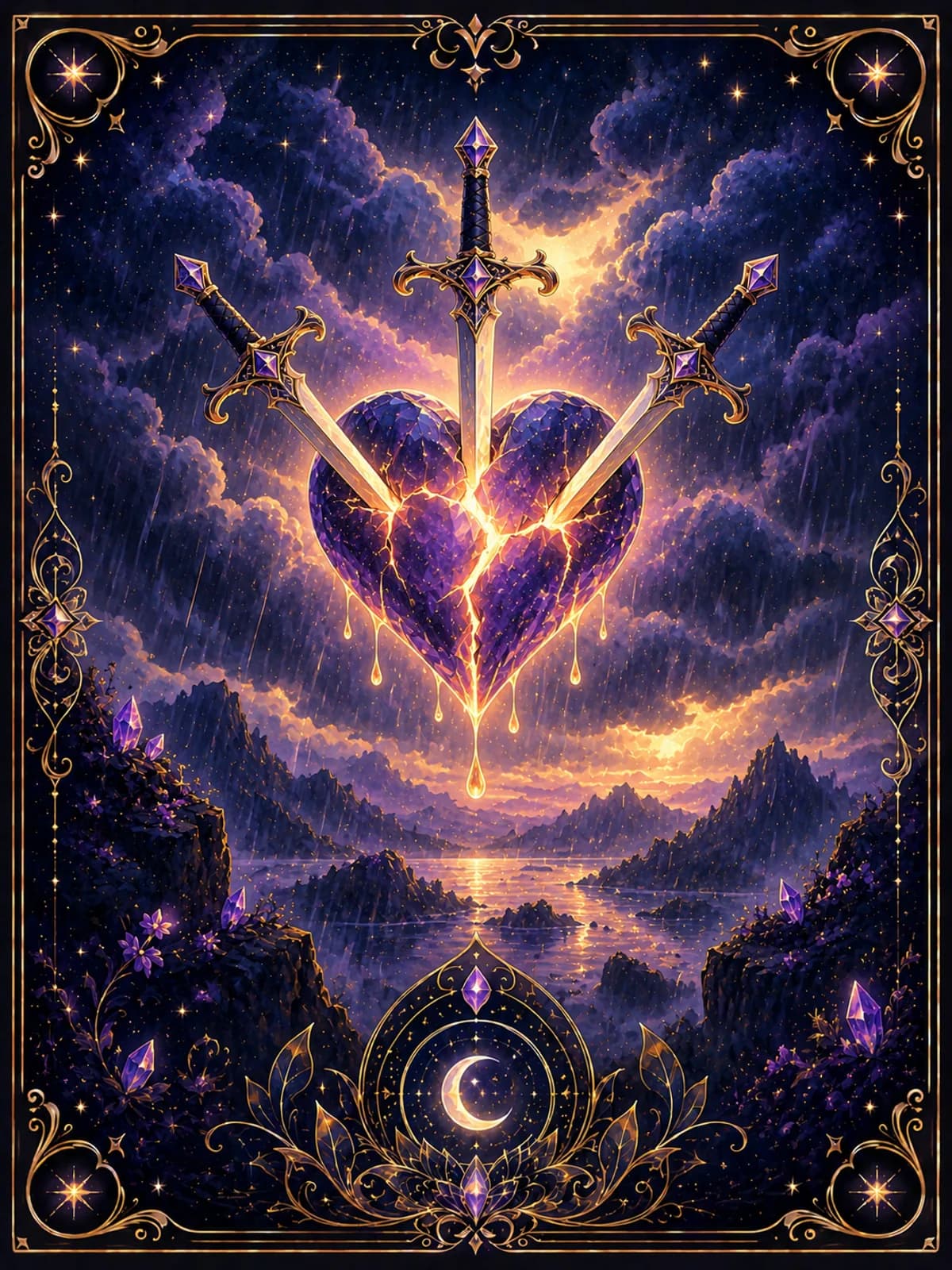 Three of Swords tarot card