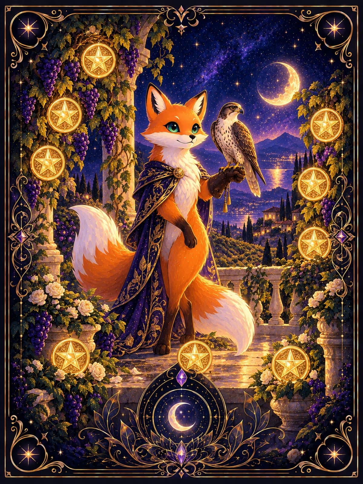 Nine of Pentacles tarot card